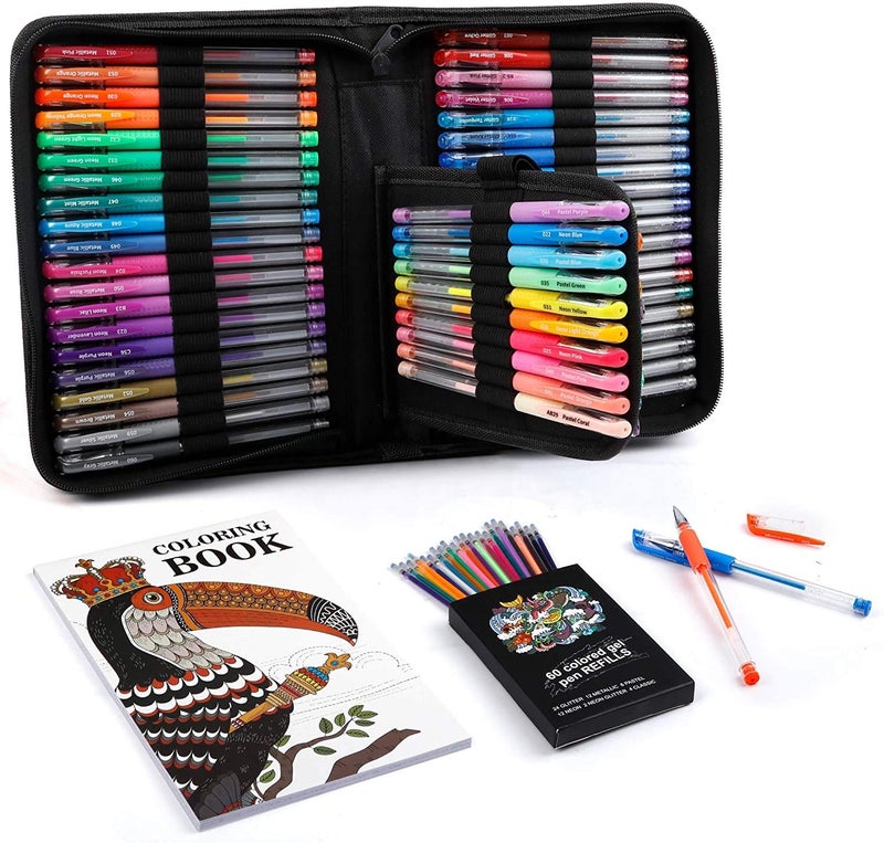 Lelix Gel Pens, 120 Pack Gel Pen Set, 60 Unique Colors with 60 Refills for Adults Coloring Books Drawing Doodling Crafts Scrapbooking Journaling - Image 1